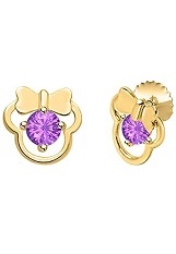 superb mini gold silver purple gemstone infant birthstone earrings